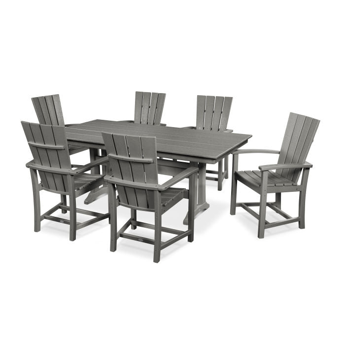 Quattro 7-Piece Farmhouse Dining Set with Trestle Legs