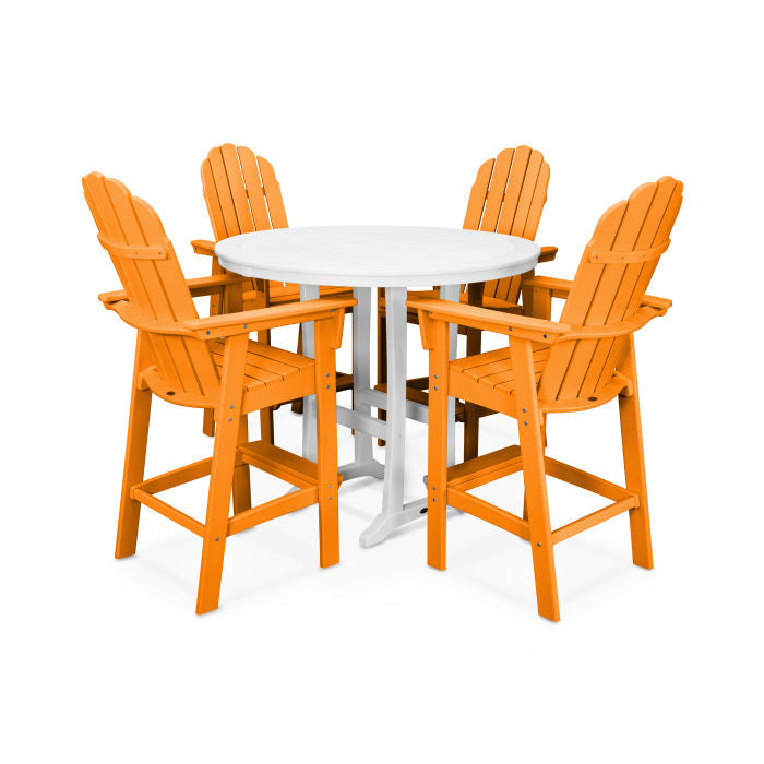 Vineyard Curveback Adirondack 5-Piece Nautical Trestle Bar Set