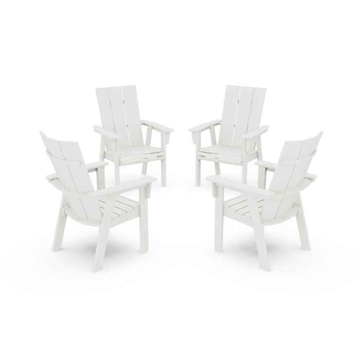 Modern 4-Piece Curveback Upright Adirondack Conversation Set in Vintage Finish