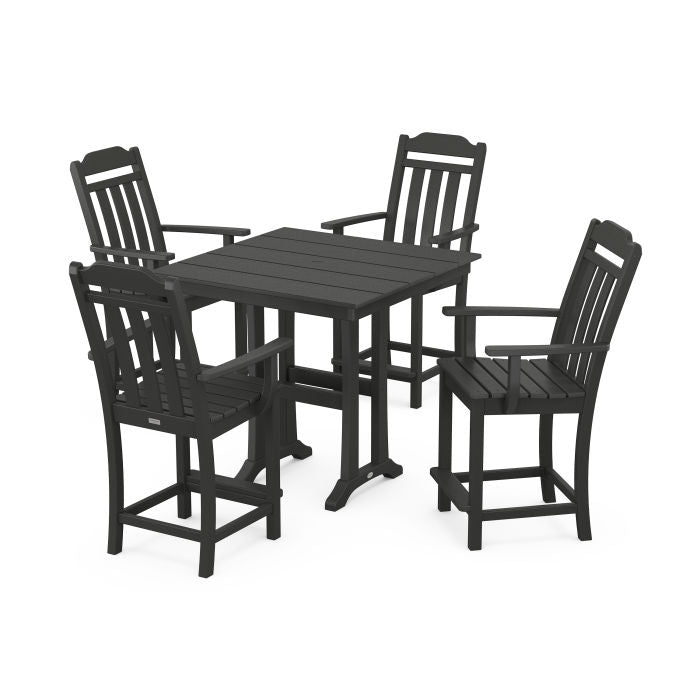 Country Living 5-Piece Farmhouse Counter Set with Trestle Legs