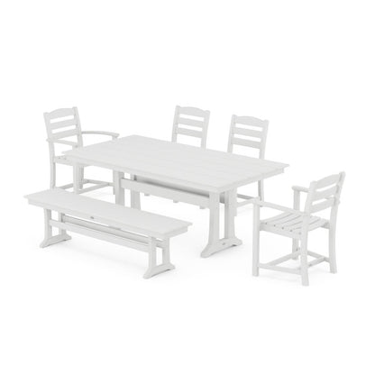 La Casa Cafe 6-Piece Farmhouse Dining Set With Trestle Legs