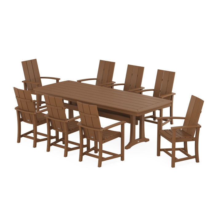 Modern Adirondack 9-Piece Dining Set with Trestle Legs