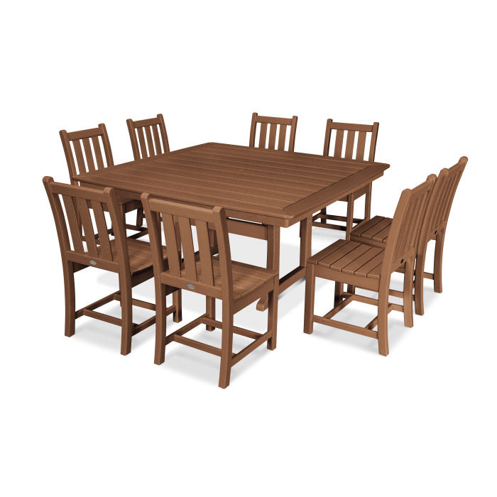 Traditional Garden 9-Piece Nautical Trestle Dining Set