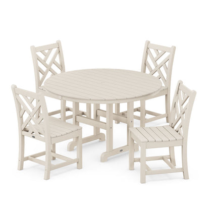 Chippendale 5-Piece Round Farmhouse Side Chair Dining Set