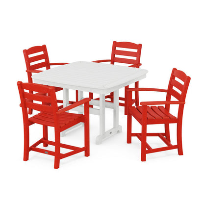 La Casa Café 5-Piece Dining Set with Trestle Legs