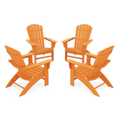 4-Piece Nautical Curveback Adirondack Chair Conversation Set