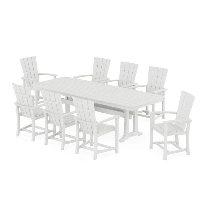 Quattro Adirondack 9-Piece Dining Set with Trestle Legs