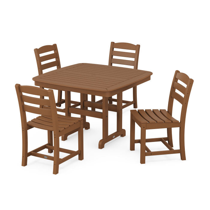 La Casa Café Side Chair 5-Piece Dining Set with Trestle Legs