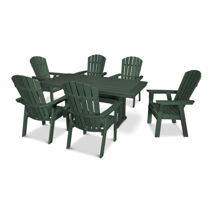 Nautical Curveback Adirondack 7-Piece Dining Set with Trestle Legs