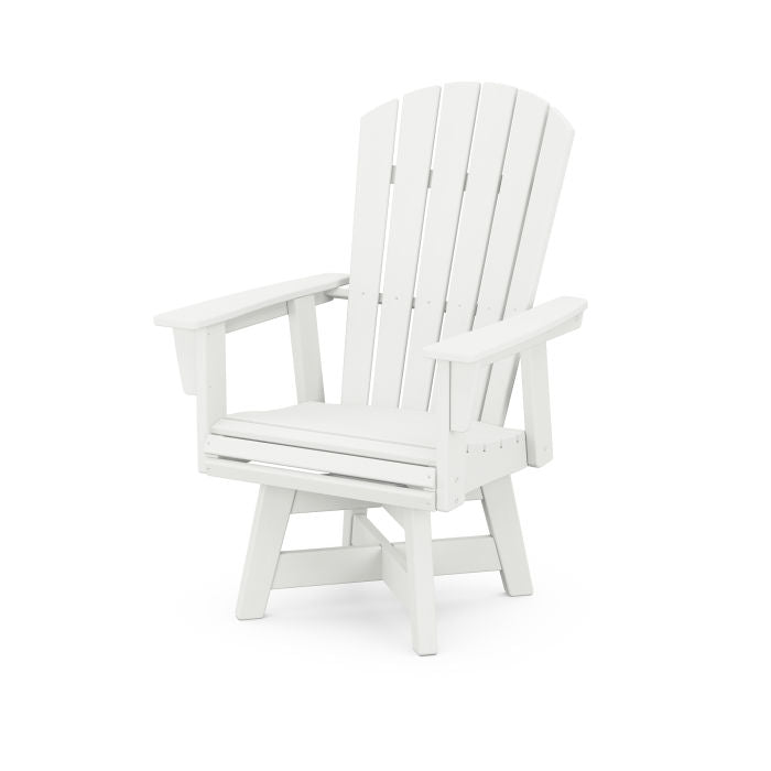 Nautical Curveback Adirondack Swivel Dining Chair in Vintage Finish