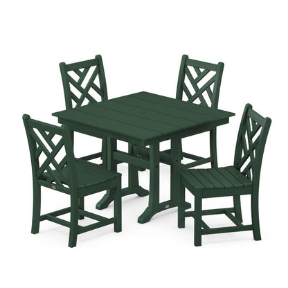 Chippendale 5-Piece Farmhouse Trestle Side Chair Dining Set