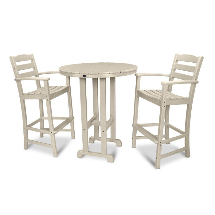 La Casa Café 3-Piece Round Farmhouse Bar Set