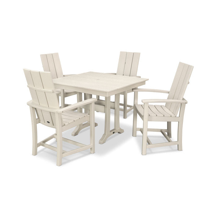 Modern Adirondack 5-Piece Farmhouse Trestle Dining Set