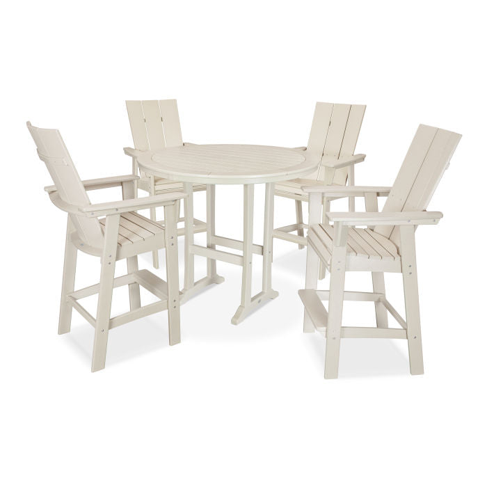 Modern Curveback Adirondack 5-Piece Nautical Trestle Bar Set