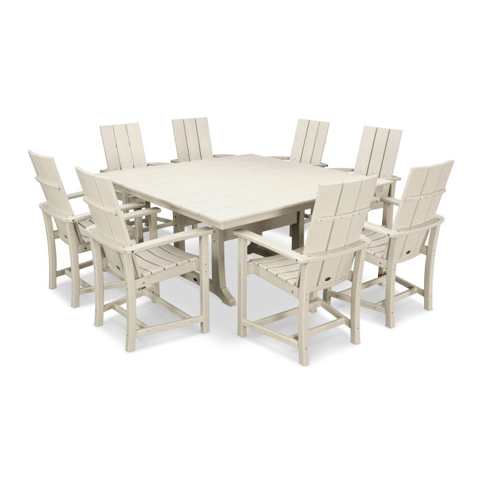 Modern Adirondack 9-Piece Farmhouse Trestle Dining Set