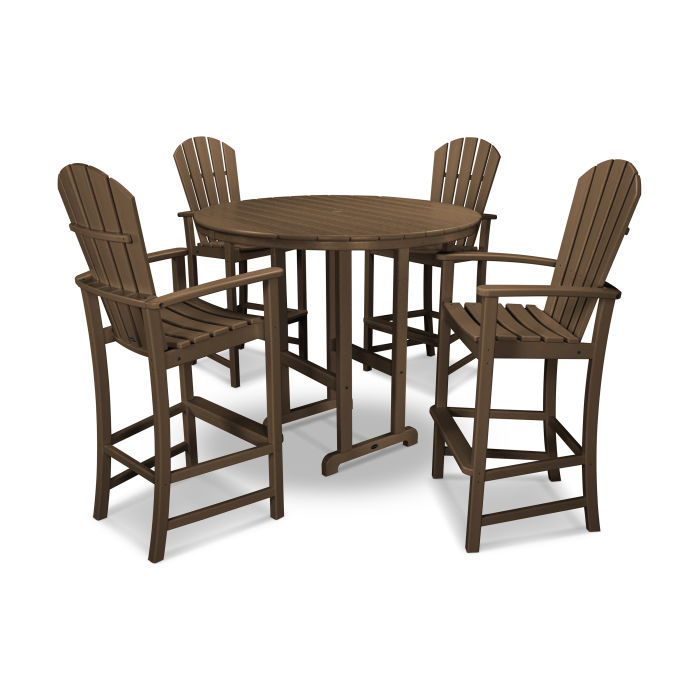 Palm Coast 5-Piece Round Farmhouse Bar Set