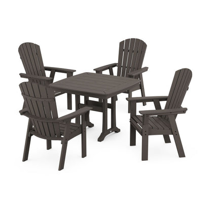 Nautical Adirondack 5-Piece Dining Set with Trestle Legs in Vintage Finish