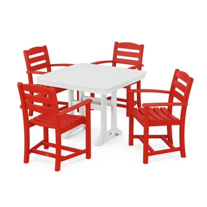 La Casa Café 5-Piece Dining Set with Trestle Legs