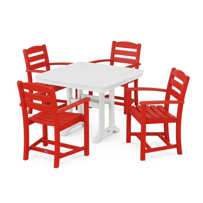 La Casa Café 5-Piece Dining Set with Trestle Legs