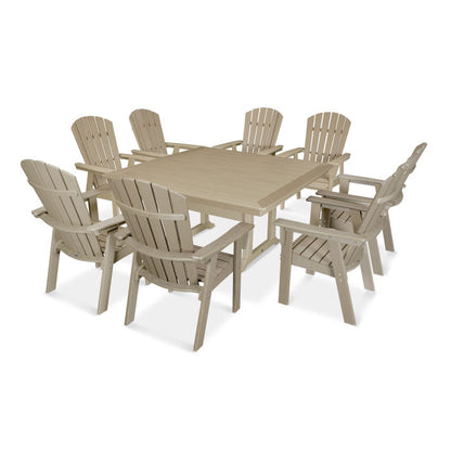 Nautical Adirondack 9-Piece Trestle Dining Set in Vintage Finish