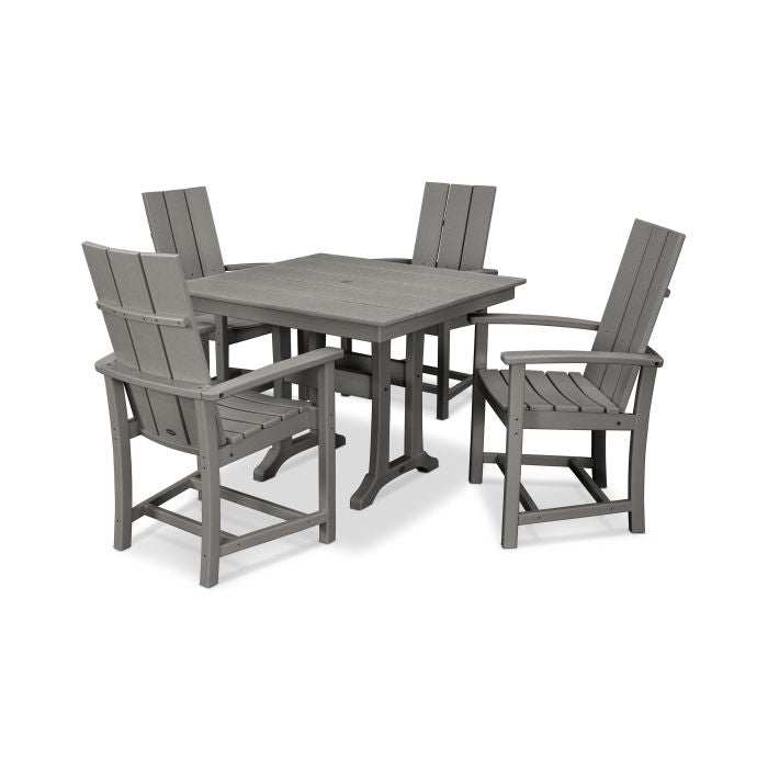 Modern Adirondack 5-Piece Farmhouse Trestle Dining Set