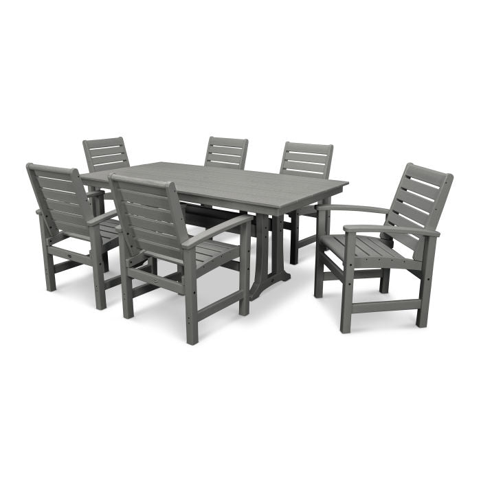 Signature 7-Piece Farmhouse Dining Set with Trestle Legs