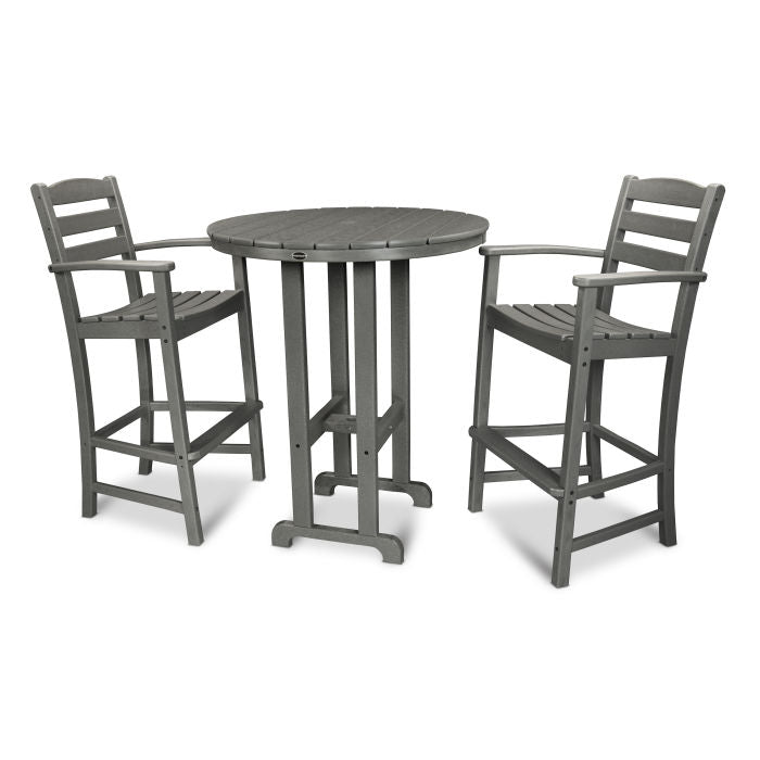 La Casa Café 3-Piece Round Farmhouse Bar Set