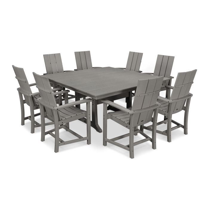 Modern Adirondack 9-Piece Farmhouse Trestle Dining Set