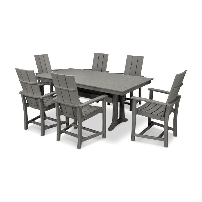 Modern Adirondack 7-Piece Farmhouse Dining Set with Trestle Legs