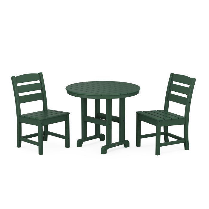 Lakeside Side Chair 3-Piece Round Dining Set