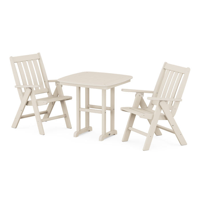 Vineyard Folding Chair 3-Piece Dining Set