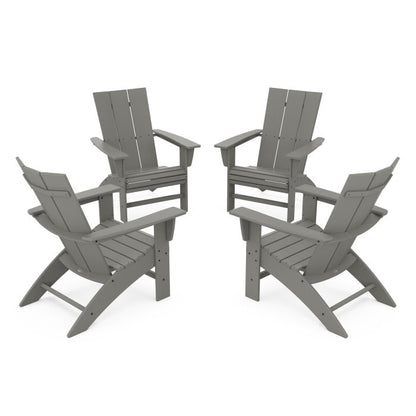 4-Piece Modern Curveback Adirondack Conversation Set