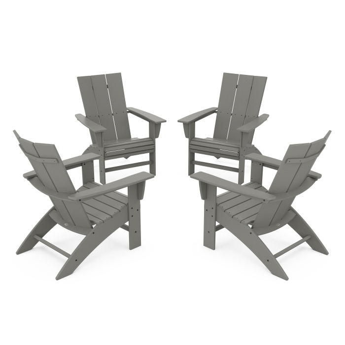 4-Piece Modern Curveback Adirondack Conversation Set