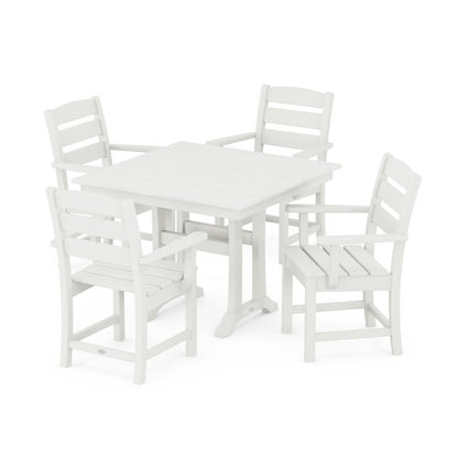 Lakeside 5-Piece Farmhouse Trestle Arm Chair Dining Set in Vintage Finish