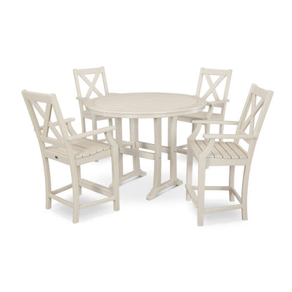 Braxton 5-Piece Nautical Trestle Arm Chair Counter Set