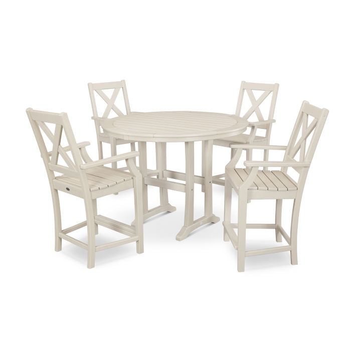 Braxton 5-Piece Nautical Trestle Arm Chair Counter Set