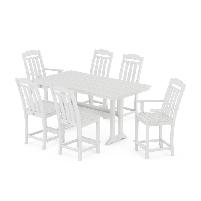 Country Living 7-Piece Farmhouse Counter Set with Trestle Legs