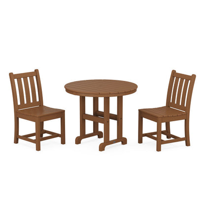 Traditional Garden Side Chair 3-Piece Round Dining Set