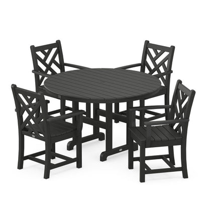 Chippendale 5-Piece Round Farmhouse Dining Set