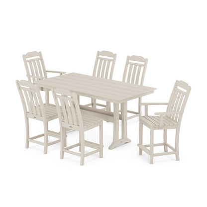 Country Living 7-Piece Farmhouse Counter Set with Trestle Legs