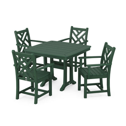 Chippendale 5-Piece Dining Set with Trestle Legs