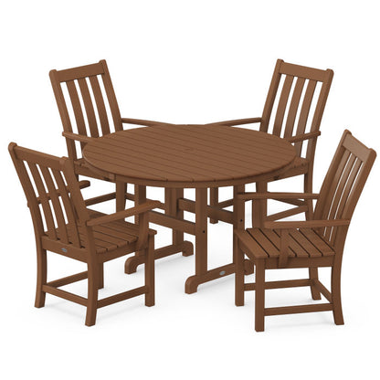 Vineyard 5-Piece Round Farmhouse Dining Set