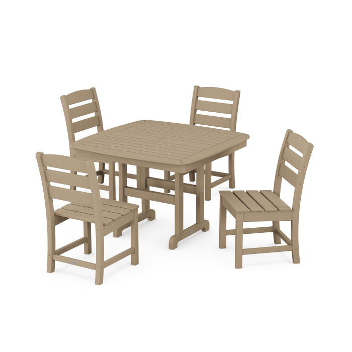 Lakeside Side Chair 5-Piece Dining Set with Trestle Legs in Vintage Finish