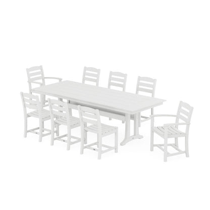 La Casa Café 9-Piece Farmhouse Dining Set with Trestle Legs