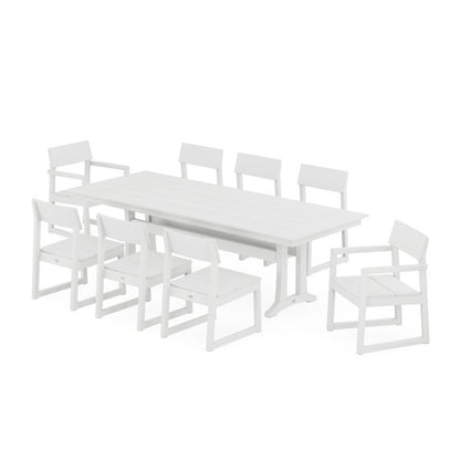 EDGE 9-Piece Farmhouse Dining Set with Trestle Legs