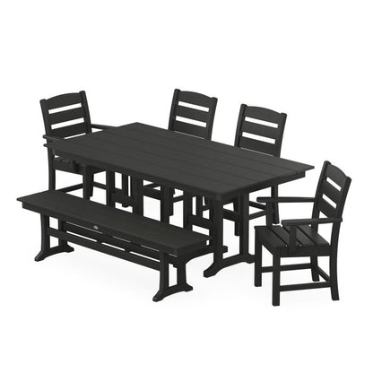 Lakeside 6-Piece Farmhouse Dining Set with Bench