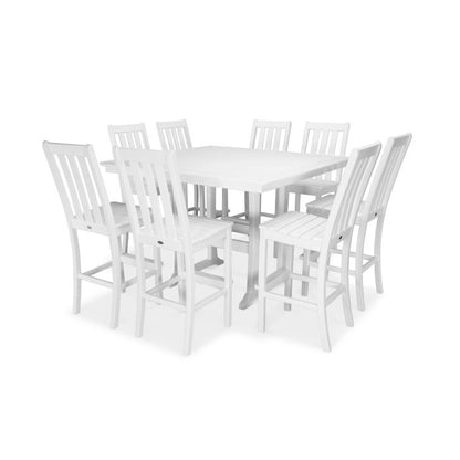 Vineyard 9-Piece Nautical Trestle Bar Set