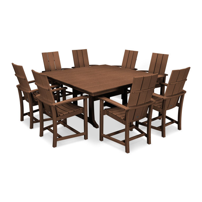 Modern Adirondack 9-Piece Farmhouse Trestle Dining Set