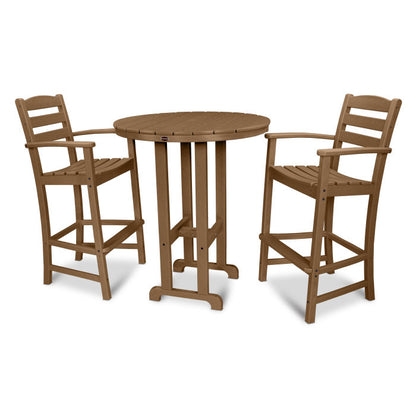 La Casa Café 3-Piece Round Farmhouse Bar Set