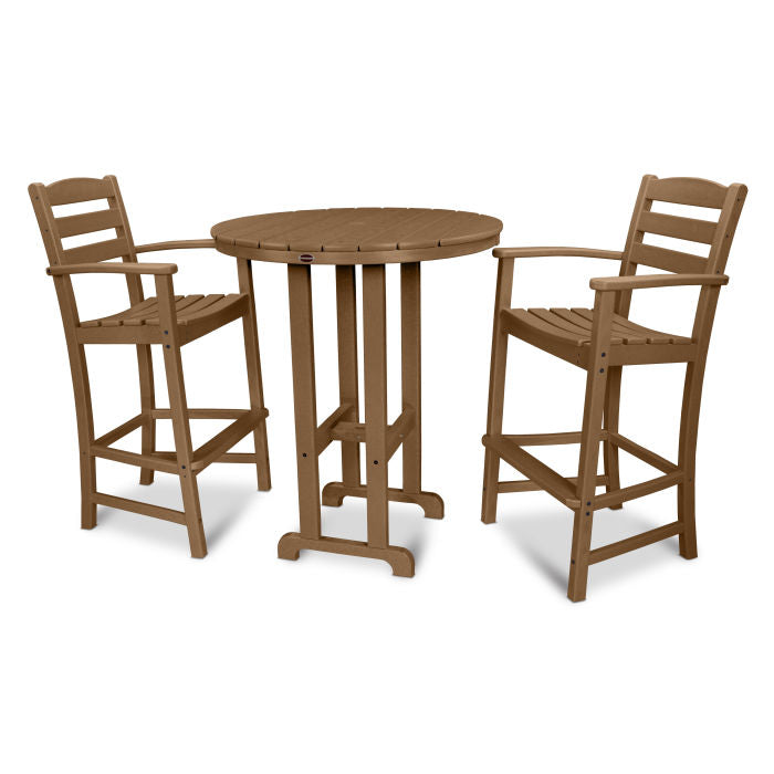 La Casa Café 3-Piece Round Farmhouse Bar Set